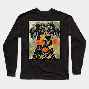 Dachshund Flowers Photo Art Design For Dog Onwer Long Sleeve T-Shirt